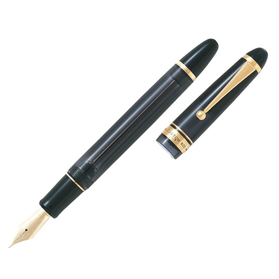 Pilot Custom 823 Black Fountain Pen - pen-script